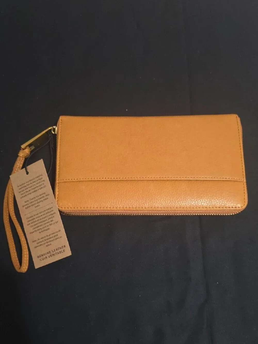 margot Tan Zip-Around Leather Wallet